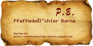 Pfaffenbüchler Barna névjegykártya